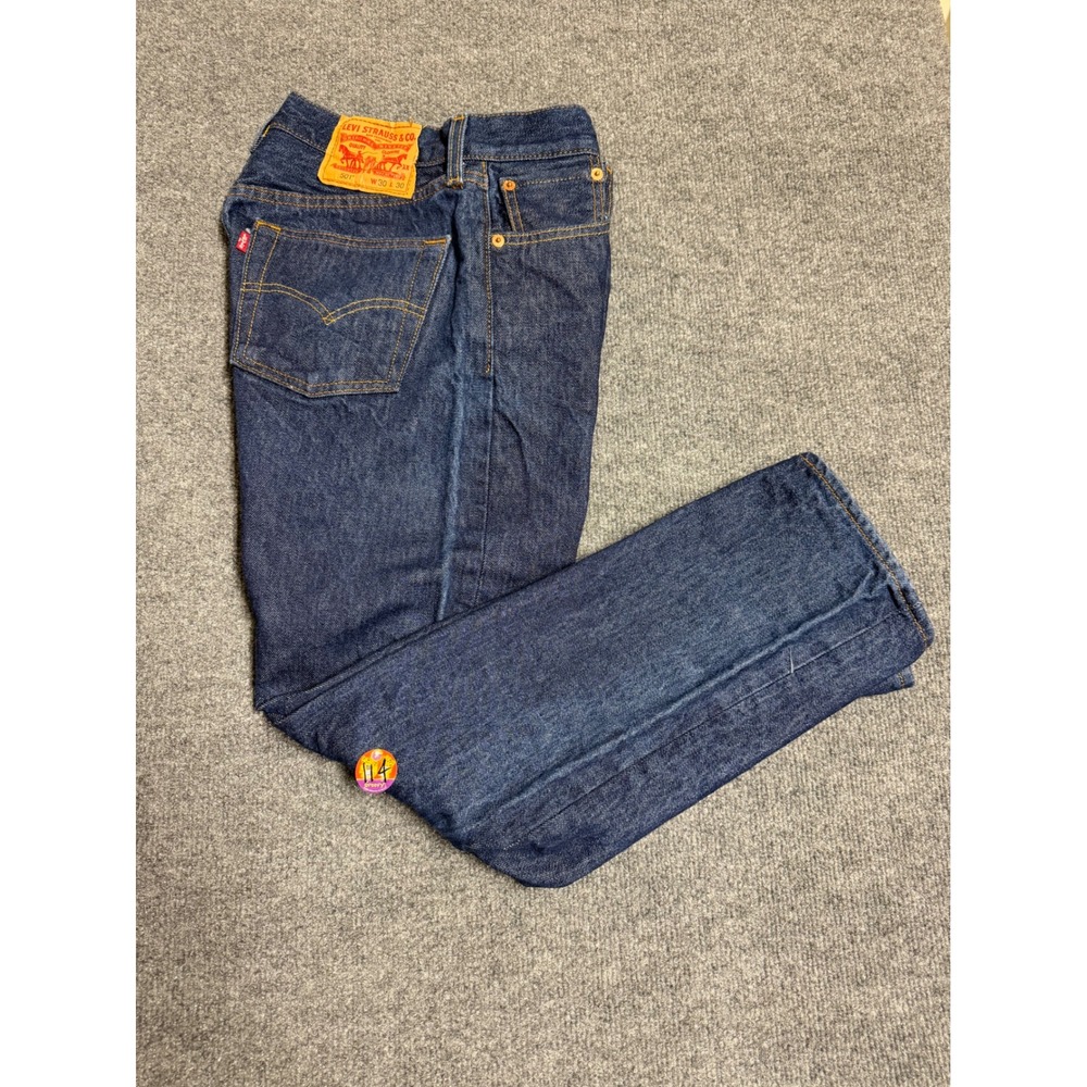 Levi's Men's Blue Dark Wash Straight Fit Button Fly Denim Jeans Mid Rise 30X30